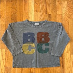 Bobo Choses dark gray BC logo long sleeve t-shirt size 8-9 yrs